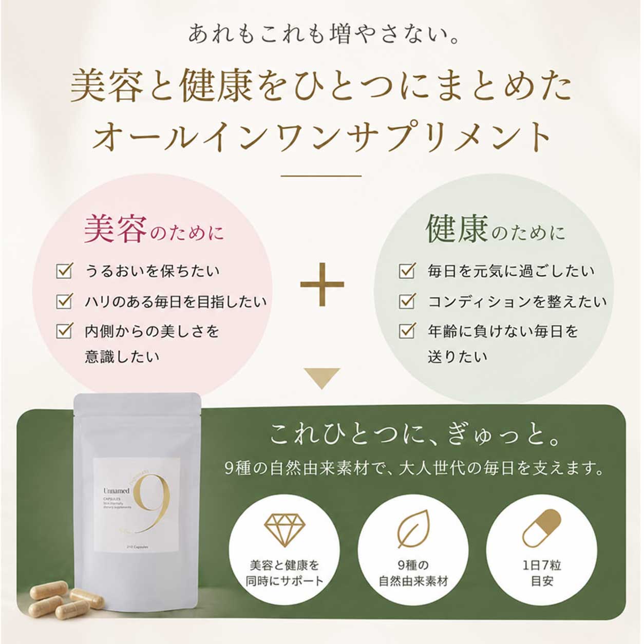 美容と健康をひとつにまとめたオールインワンサプリメント Unnamed No.9 Premium
